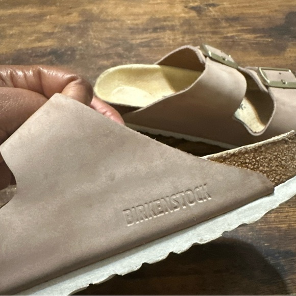 Birkenstock Arizona Taupe Suede Leather Men 6 Women 8 Sandals Slides Comfy - Picture 5 of 9
